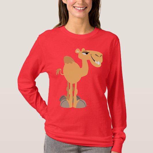 Lachende Cartoon Camel Vrouwen T-shirt (Voorkant)