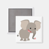 Lachende Cartoon Elephant Magnet Magneet (Voorkant / Achterkant)