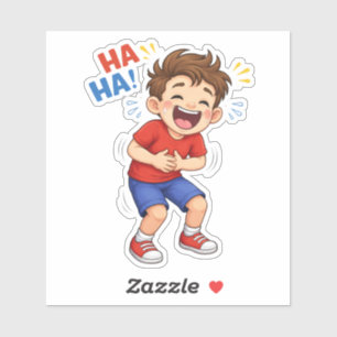 Lachende Cartoon Jongen Op maat Gemaakte Vinyl Sti Sticker