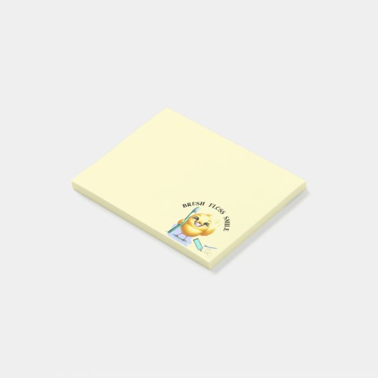 Lachende Chick met Tandheelkundige Slogan Post-it® Notes (Schuin)