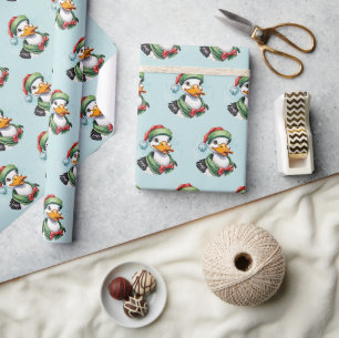 Lachende dieren kerstfavorieten - Eend 2 Cadeaupapier