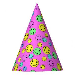 Lachende Emoji Faces II Roze Party Pet Feesthoedjes