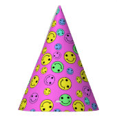 Lachende Emoji Faces II Roze Party Pet Feesthoedjes (Links)