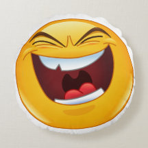 LACHENDE EMOJI - ROND Sierkussen (16")