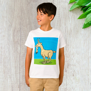 Lachende Geit Cartoon Boerderij Dier T-shirt