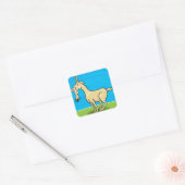 Lachende Geiten Cartoon Boerderij Dier Vierkante Sticker (Envelop)