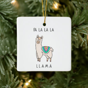 lachende gelukkige lama alpaca cartoon dier tekeni keramisch ornament