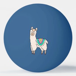 lachende gelukkige lama alpaca cartoon dier tekeni pingpongballen