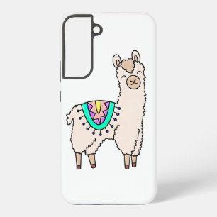 lachende gelukkige lama alpaca cartoon dier tekeni samsung galaxy hoesje