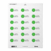 Lachende Gezichtsetiketten Groen 0001 Etiket (Full Sheet)