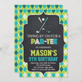 Lachende golf uitnodiging (Voorkant / Achterkant)