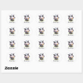 Lachende Hippo met Zonnebloem Dank U Ronde Sticker (Vel)
