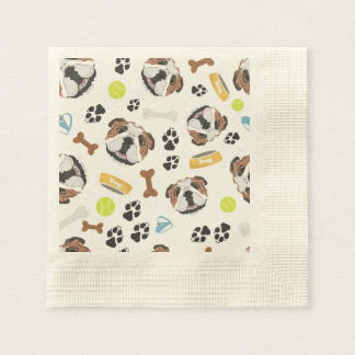 Lachende Hond Engelse Bulldog Servet