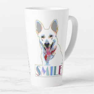 Lachende hond Vrolijk Gelukkig Motivatie Plezier V Latte Mok