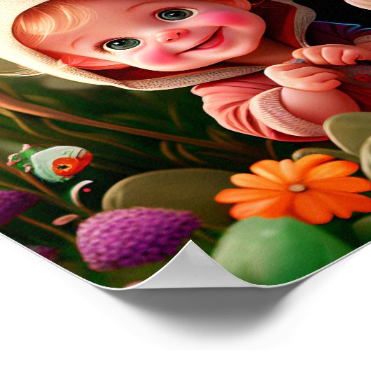 Lachende jongen 3d poster (Hoek)