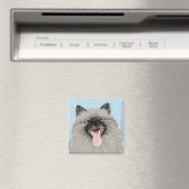 Lachende Keeshond Magneet (Insitu (Vaatwasser))