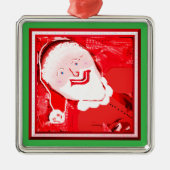Lachende kerstversiering metalen ornament (Voorkant)