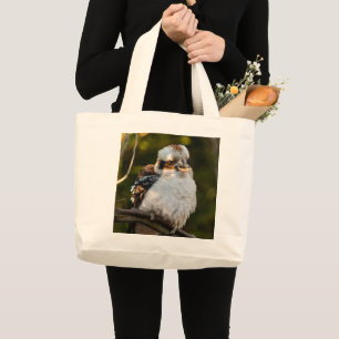 Lachende kookaburra grote tote bag
