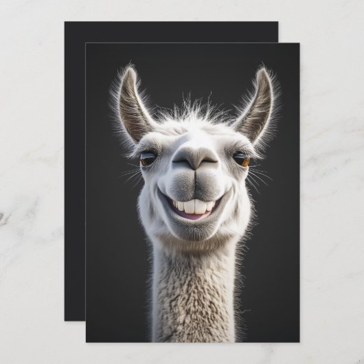 Lachende lama close-up kaart (Voorkant / Achterkant)