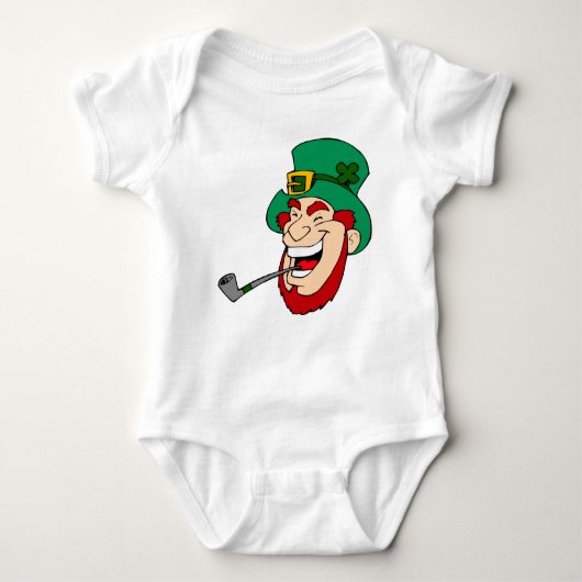 Lachende Leprechaun St. Patrick's Day Romper (Voorkant)