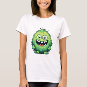 Lachende Lief Groen Monster Cartoon T-shirt