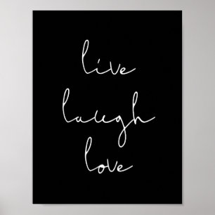Lachende liefde zwart poster