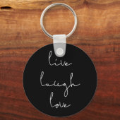 Lachende liefde zwarte sleutelhanger (Voorkant)