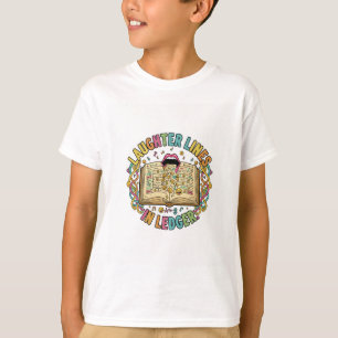 Lachende lijnen in het grootboek – T-shirt met sli