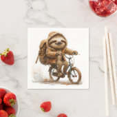 Lachende luiaard fietser servet (Insitu)