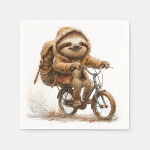 Lachende luiaard fietser servet