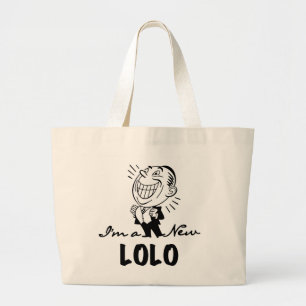 Lachende nieuwe Lolo T-shirts en geschenken Grote Tote Bag
