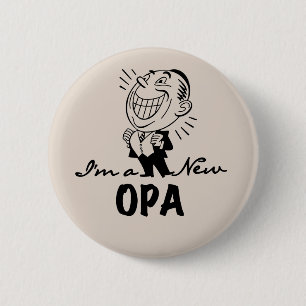 Lachende nieuwe Opa T-shirts en geschenken Ronde Button 5,7 Cm