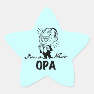 Lachende nieuwe Opa T-shirts en geschenken Ster Sticker