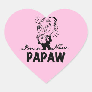 Lachende nieuwe Papaw Tshirts en geschenken Hart Sticker