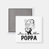 Lachende nieuwe Poppa T-shirts en geschenken Magneet (Voorkant / Achterkant)