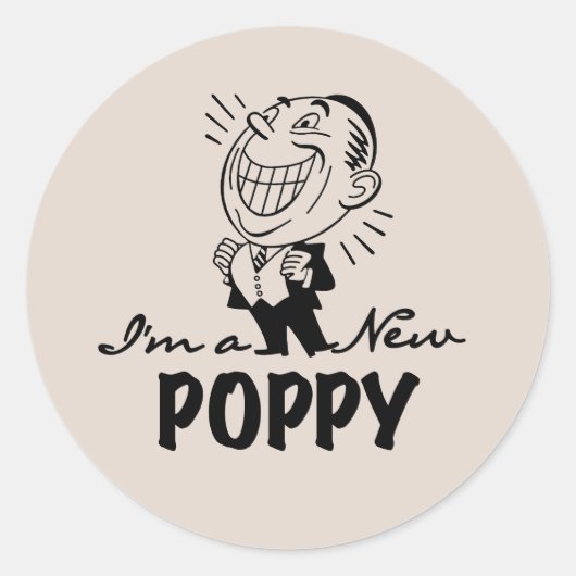 Lachende nieuwe Poppy T-shirts en geschenken Ronde Sticker (Voorkant)