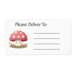 lachende paddenstoel etiket