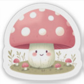 lachende paddenstoel sticker (Voorkant)