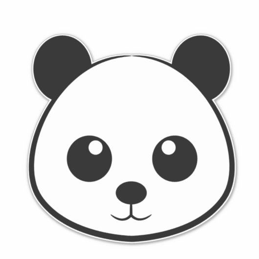 Lachende panda sticker (Voorkant)