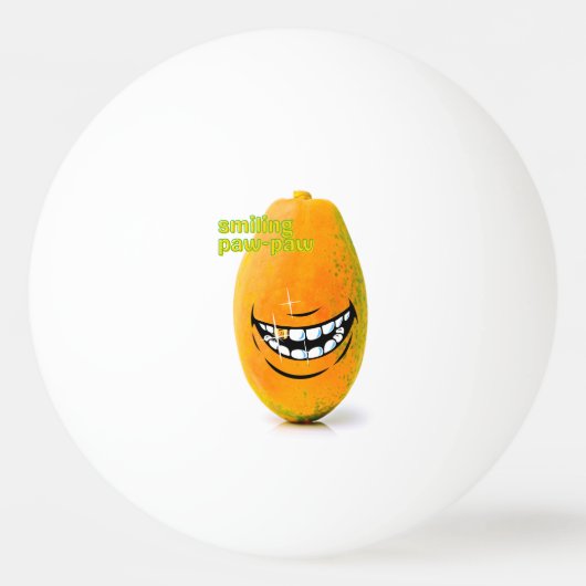 Lachende Pawpaw met 'n Goue Tand Pingpongballen (Voorkant)