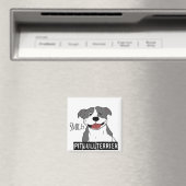 Lachende Pit Bull (Blauw en Wit) Magneet (Insitu (Vaatwasser))