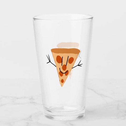 Lachende pizza glas (Voorkant)