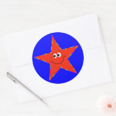 Lachende rode ster Stickers (Envelop)