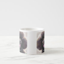Lachende schattige koffie mok in bone china