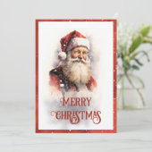 Lachende Sinterklaas Waterverf Feestdagenkaart (Staand voorkant)