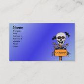 Lachende Skull Tree Branch Limbs Oranje teken Visitekaartje (Voorkant)