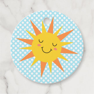 Lachende Sunshine Compass Verjaardagsfeestje Bedankjes Labels