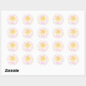 Lachende Sunshine roze gele Stippen Girly dank u Ronde Sticker (Vel)