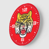 Lachende Tijger Gezicht Kunstwerk-21876 Grote Klok (Hoek)
