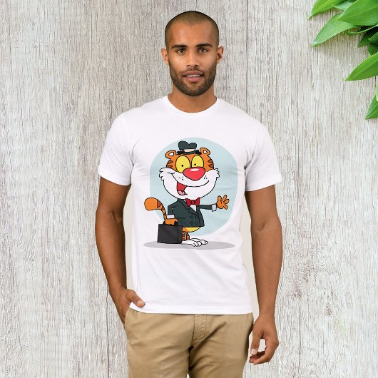 Lachende tijger met een aktetas Mannen T-shirt
